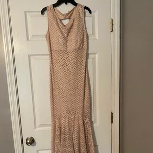 Champagne and Glitter Formal Dress Size 9/10
